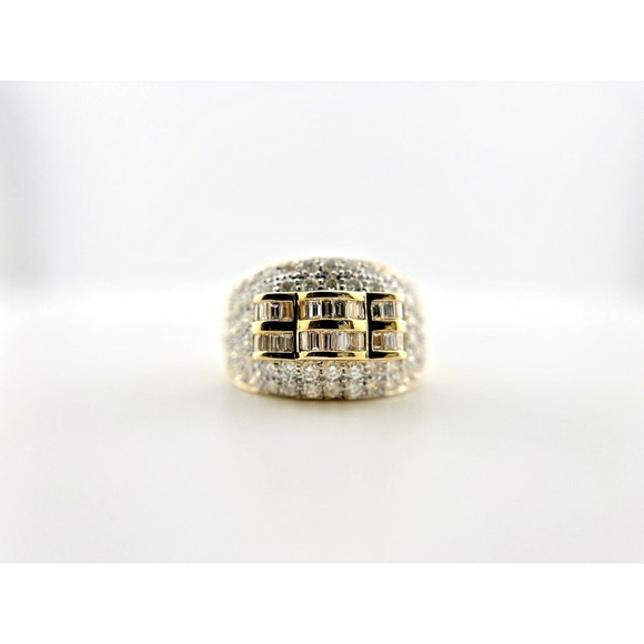 2ctw Baguette & Round Diamond Channel Set Band Ring in 18K Yellow Gold Size 7.5 - Picture 5 of 14